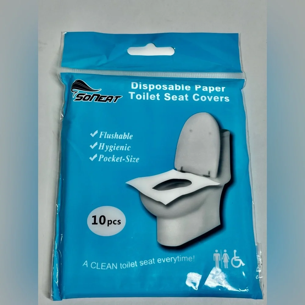 (NEW) BUNDLE - SONEAT DISPOSABLE TRAVEL TOILET SEAT COVERS & NEATS TRAVEL WIPES